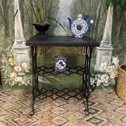 Antique Cast Iron Sewing Console Table (Delivery Service Available)