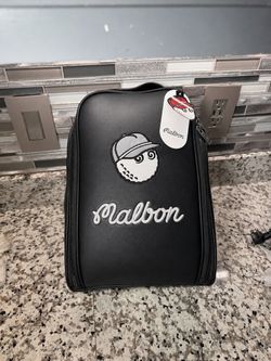 Malbon Golf Shoe Bag Black Faux Leather