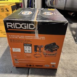RIDGID 6 Gal. 150 PSI Portable Electric Oil-Free Jobsite Pancake Air Compressor with 25 ft. Air Hose