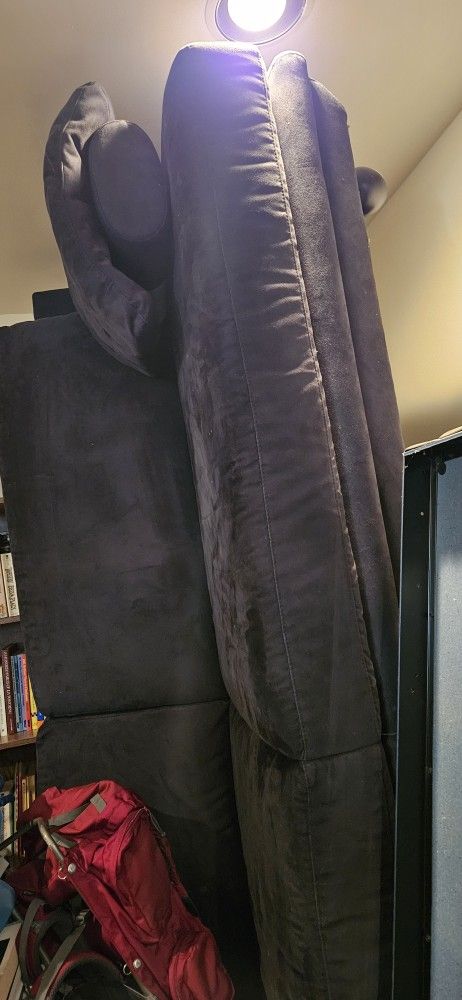 Microfiber Couch. Navy Blue. Good Condition. 