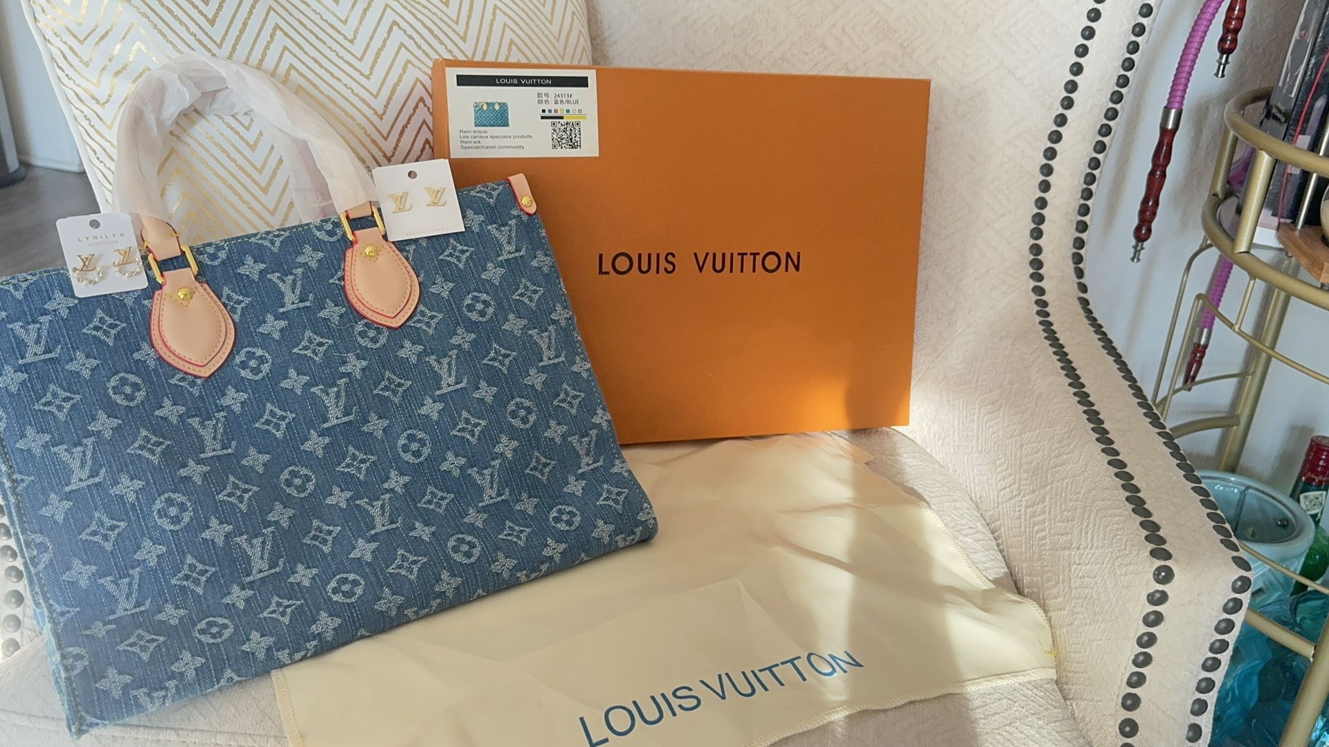 Louis Vuitton Neverfull Denim Bag
