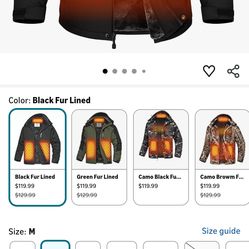 Wulcea Graphene Heated Jacket for Men Fur Lined with Large Capacity Battery Pack