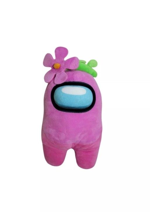 Among Us Plush Pink Flower Toy Stuffed Animal Toikido Video Game Collectible 12”