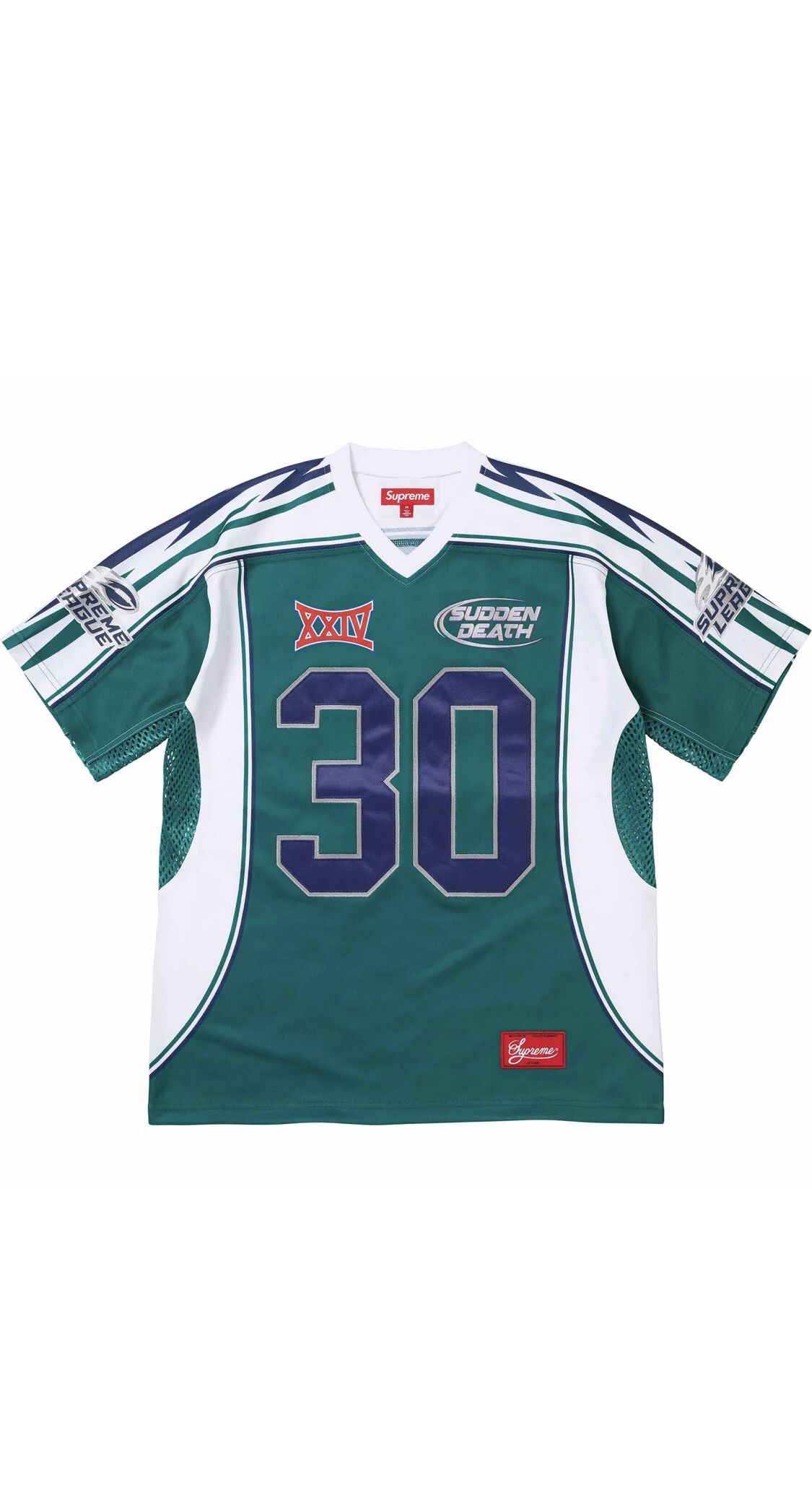 SUPREME SUDDEN DEATH FOOTBALL JERSEY TEAL SIZE LARGE 