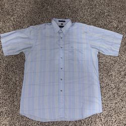 Vintage Christian Dior Monsieur Short Sleeve Plaid Button Up Shirt Mens Large