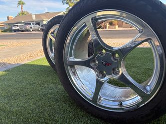 2002 Chevrolet Corvette C5 Chrome 5-Spoke Wheels and Tires