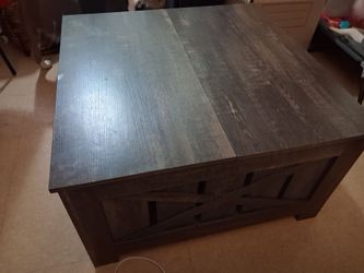Dark Wood Coffee Table with Bottom Shelf