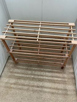 Used Wooden 3-Tier Storage Shelf