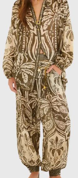 Farm Rio blouse Serra Tropical dress pants  flare bottoms trousers