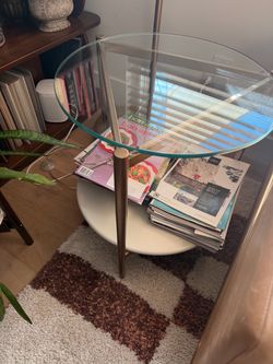 Round glass side table
