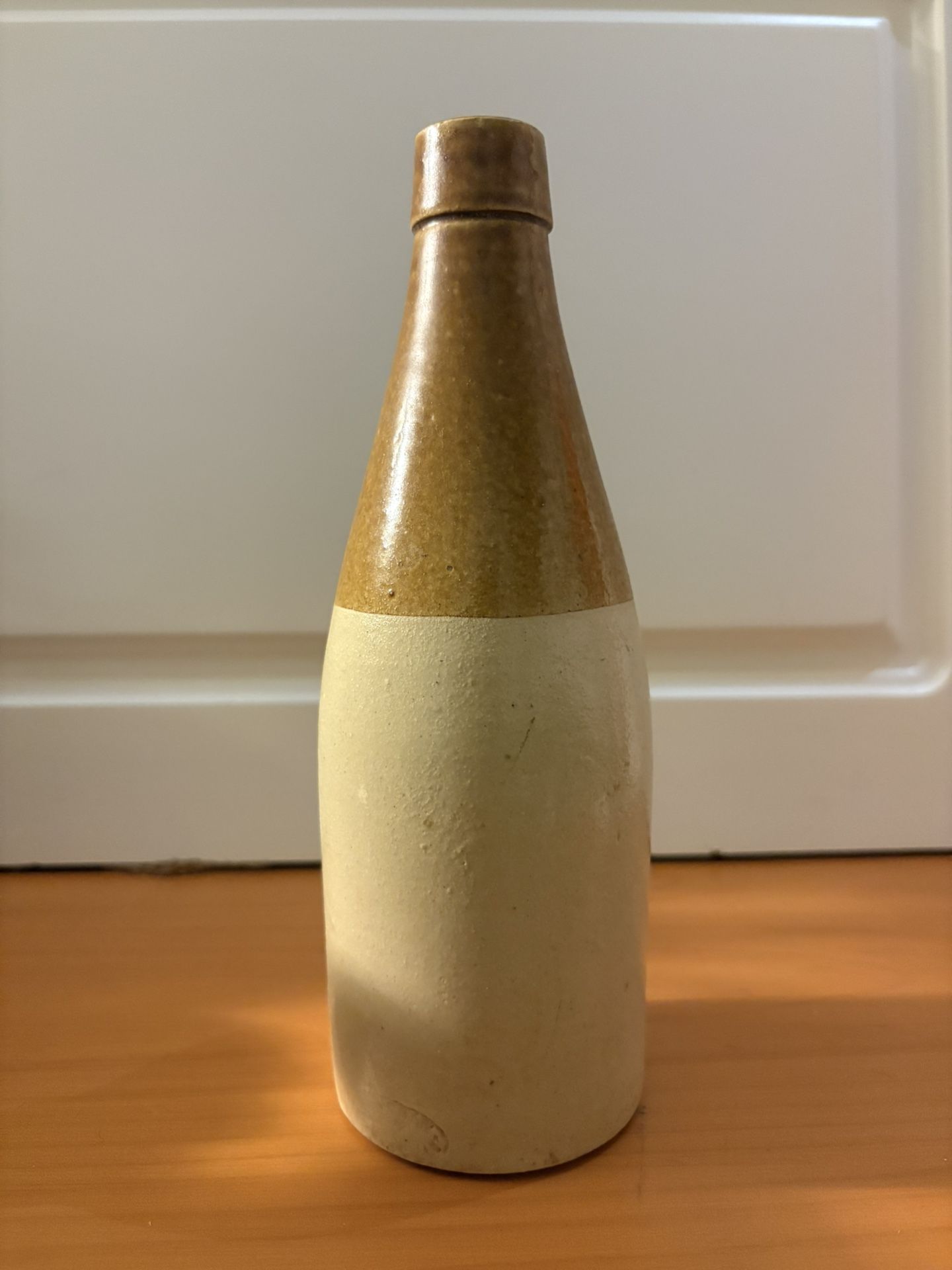 Antique Pottery Stoneware Ginger Beer Bottle Cone Top Two Tone