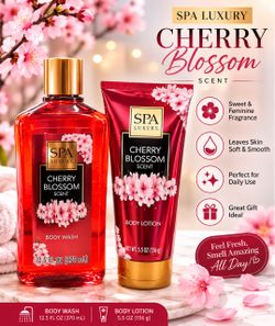 Spa Luxury Cherry Blossom Body Wash & Lotion Set