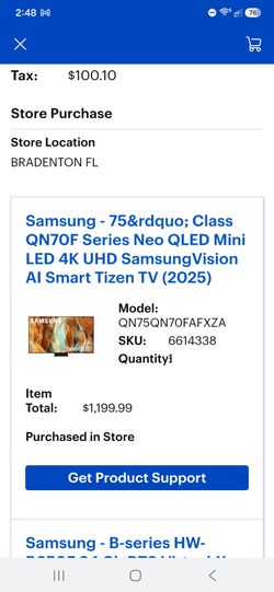 High end T.V with soundbar