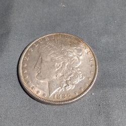 1886 US Morgan Silver Dollar Coin 