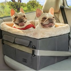 Dog Car Seat for Medium Dogs or 2 Small Dogs, Upgraded Dog Booster Car Seat 