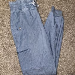 Figs Heathered Indigo High Waisted Zamora Joggers Scrub Pants XS Tall