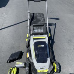 RYOBI LAWN MOWER 20” PUSH MOWER, 40V 6Ah BATTERY INCLUDED 1 BATTERY AND 1 CHARGER, READY TO USE 