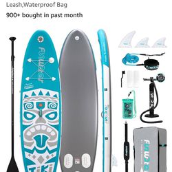 FunWater Inflatable Ultra-Light (17.6lbs) SUP for All Skill Levels Everything Included with Stand Up Paddle Board, Adj Floating Paddles, Pump, ISUP Tr