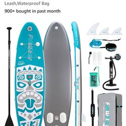 FunWater Inflatable Ultra-Light (17.6lbs) SUP for All Skill Levels Everything Included with Stand Up Paddle Board, Adj Floating Paddles, Pump, ISUP Tr