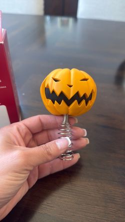 Miniature pumpkin king tree topper from nightmare before Christmas