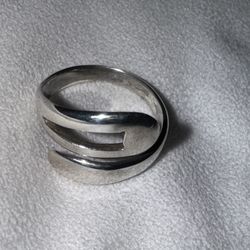 Vintage Taxco Sterling Abstract  Ring Marked MEXICO, D.M.F., 925 with an Eagle Stamp, size 6