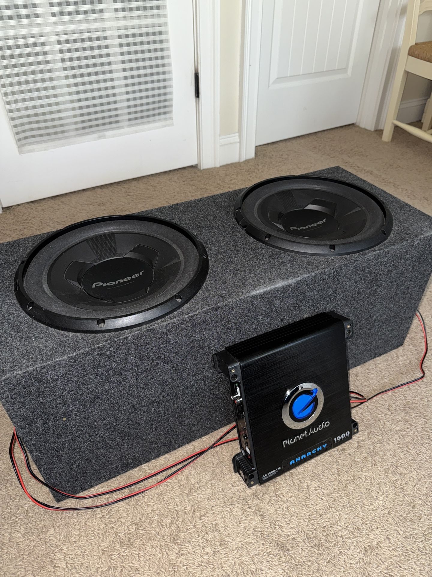 Two 12 inch Sub Speakers With Amp