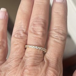 🪴Pretty Cubic Zirconia & Gold-Plated Anniversary Band ~ Size:8 New! 
