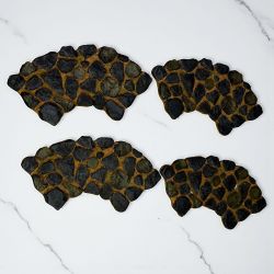 Dept 56 Curved Slate Stone Path Curved Christmas Village Accessories 4 Piece 