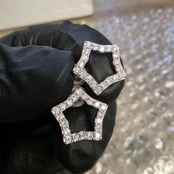 SS925 Moissanite Diamonds Star Earrings 