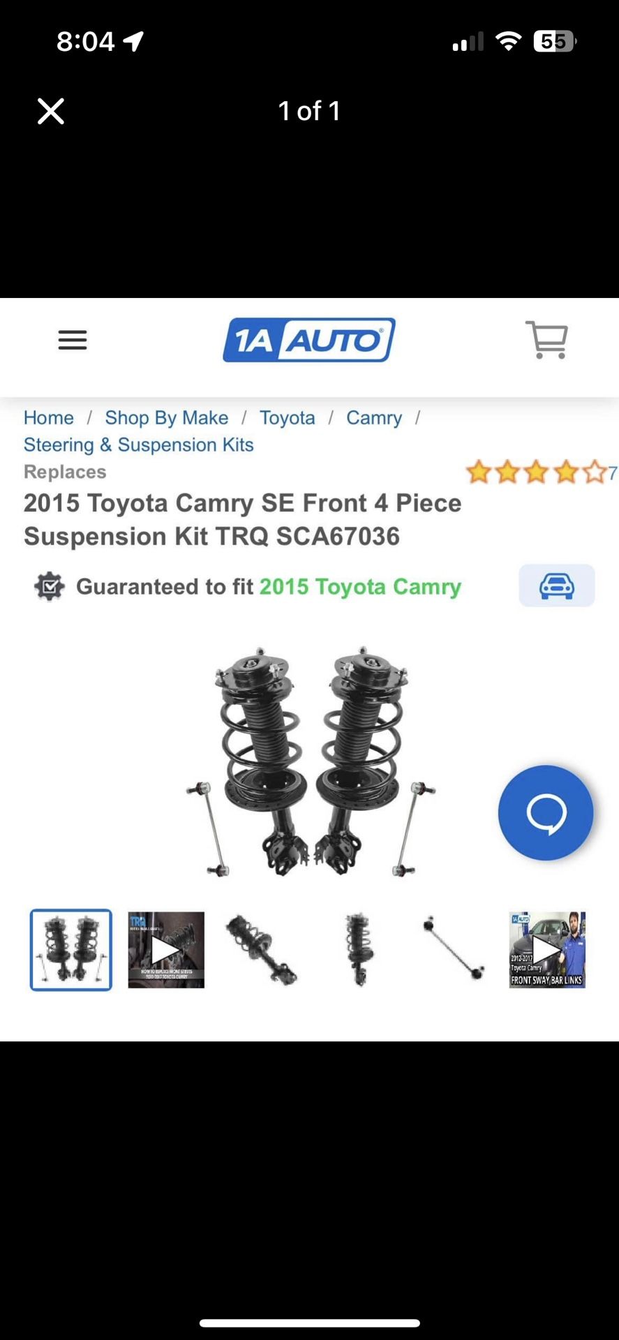 Car Struts Camry Toyota 2015 SE