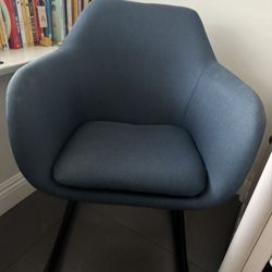 Mid Century Rocking Chair Blue 