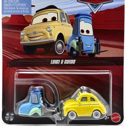 Mattel Disney Pixar “Cars” Diecast Model Car - Luigi & Guido (Fiat 500)