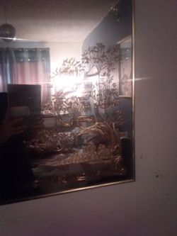 Antique gold Chinese mirror