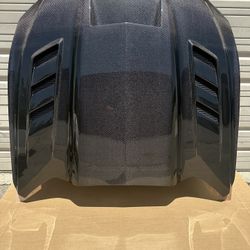 2015 2016 2017 Ford Mustang VIS Racing Terminator Style Double Sided Carbon Fiber (Extra Light Weight) Vented Hood