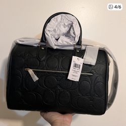 COACH  Rowan large Satchel Bag In Signature Leather/ Embossed  “C’s”