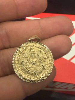 14k gold Aztec pendant
