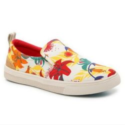 TOMS TRVL LITE SLIP-ON Floral botanical SNEAKER Mens size 9.5