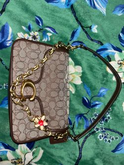 COACH Women's Brown Soft Tabby Shoulder Bag In Signature Jacquard