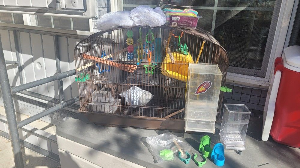Bird Cage With Accessories