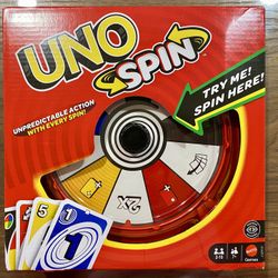 UNO Spin Card Game For Kid, Adult & Family Nights, Classic Play With Spinner