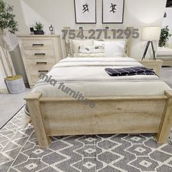 Wood Set 3 Pcs New Bedroom Set Wood