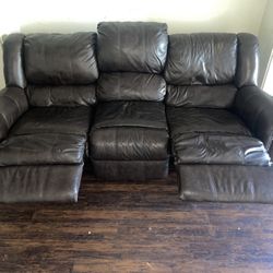 Leather Recliner Couch