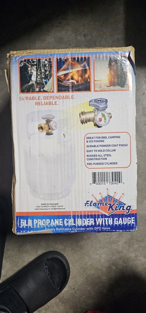 Flame King 5lb Refillable Propane Tank With OPD Valve