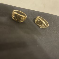 2 10k Gold Nugget Rings