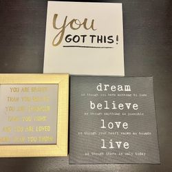 3 Framed Quotes