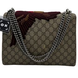 RARE Gucci Dionysus GG Supreme “Bird Appliqué” – Purple Suede -STUNNING