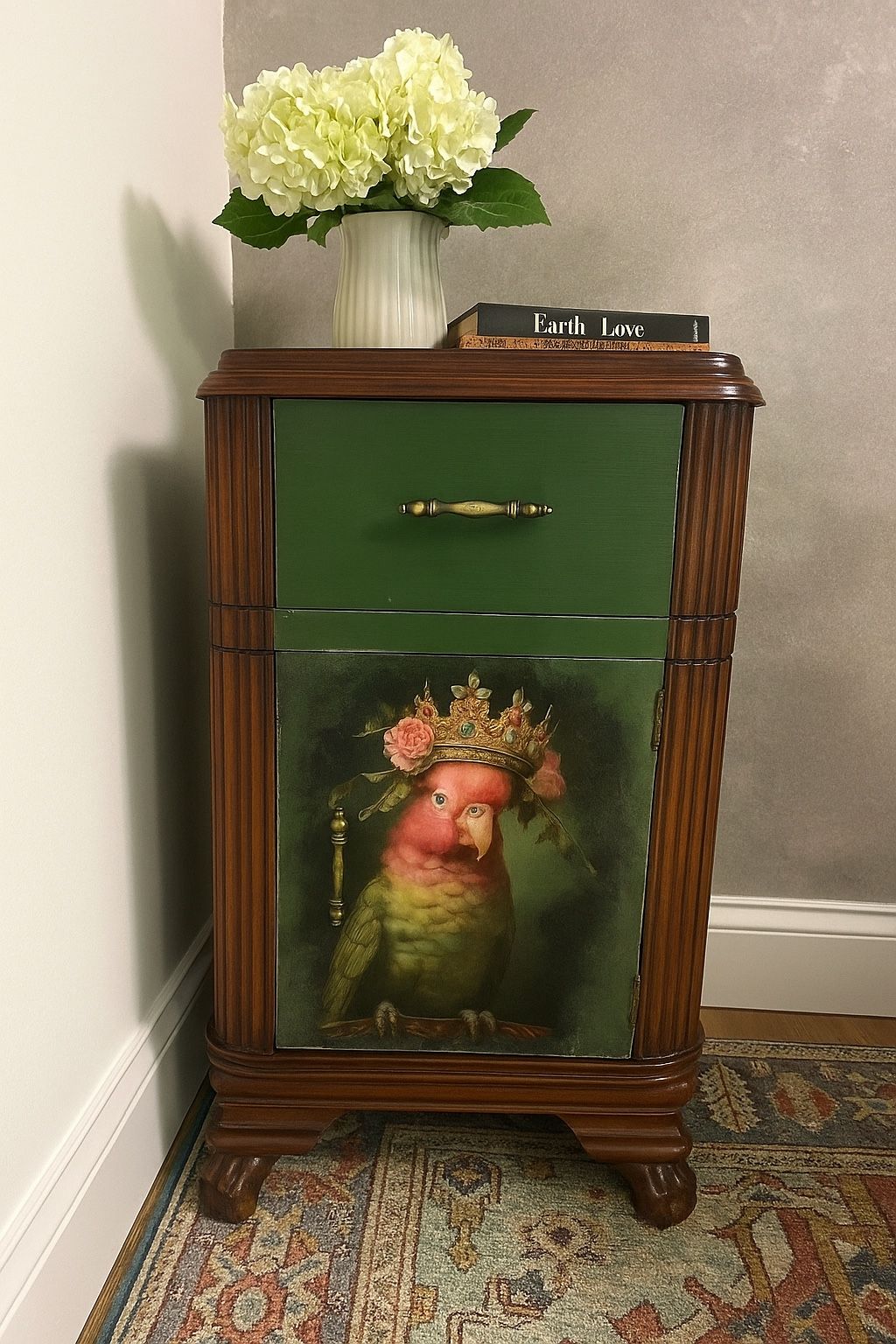 Refurbished antique side table 