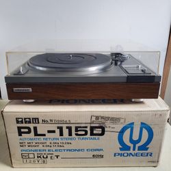 Vintage Pioneer PL-115D Belt-Drive  Semi Automatic Auto Return Turntable Very Good 681 EEE & Stanton EEE Stylus Needle Original Box