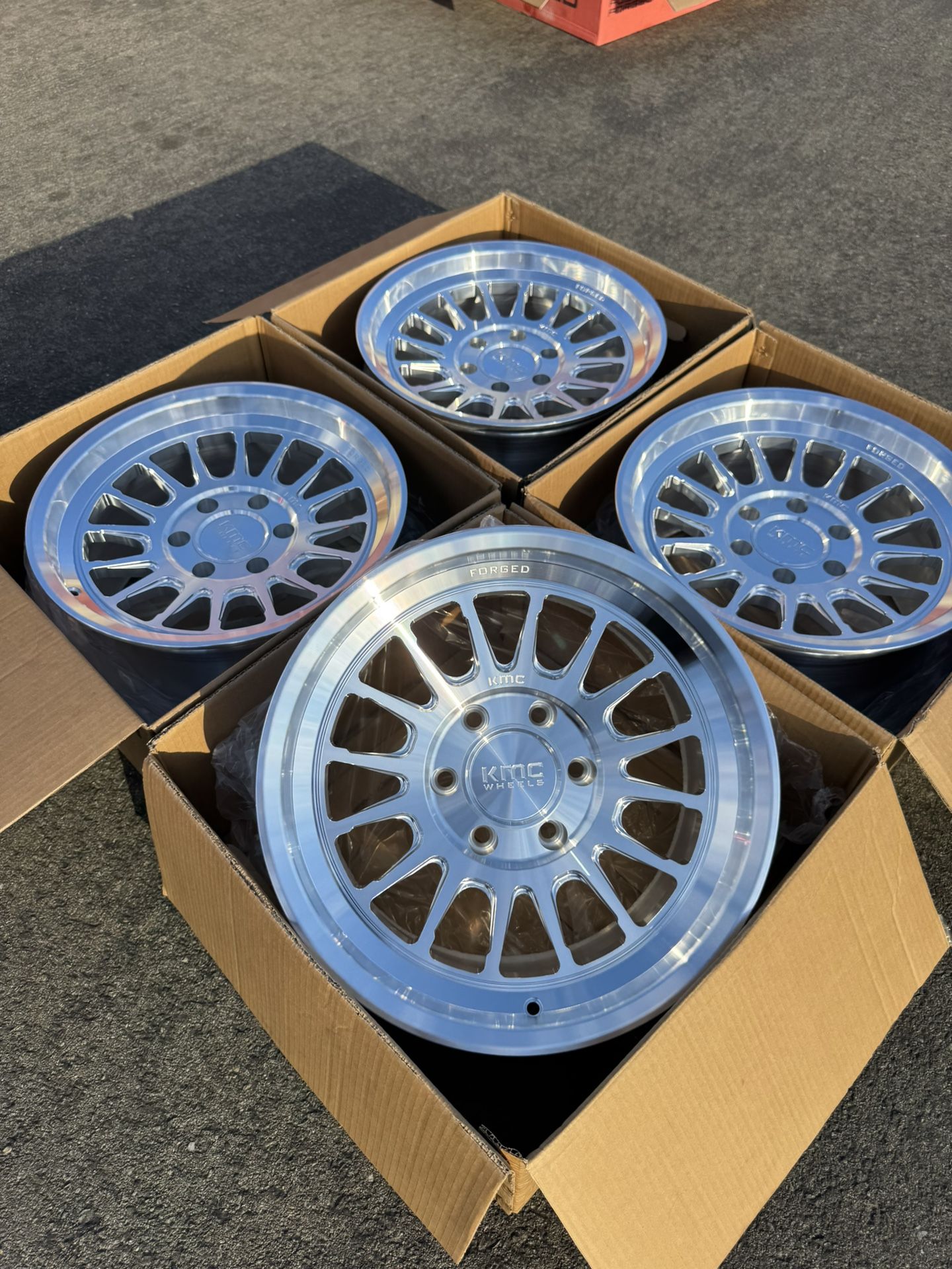 KMC IMPACT Forged Monoblock 17” Raw Machined Wheels 6 lug Chevy GMC Toyota Ford F-150 Raptor 6x135