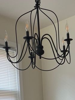 Black Metal Chandelier Light Fixture